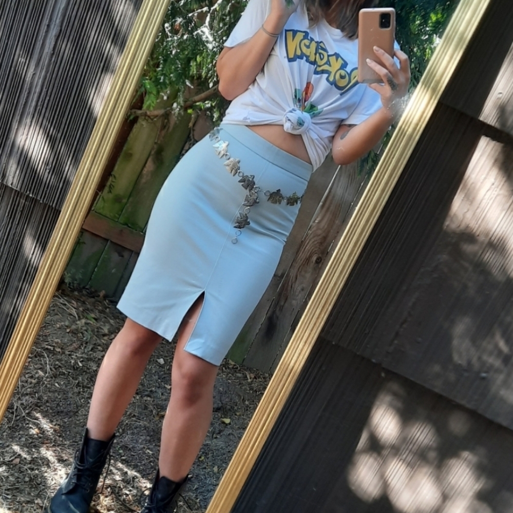 Baby Blue Pencil Skirt